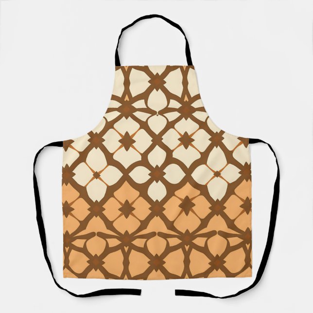 Caramel Cream Moroccan Lattice Pattern Apron (Front)