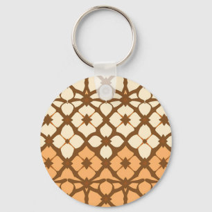 Caramel Cream Moroccan Lattice Pattern Keychain