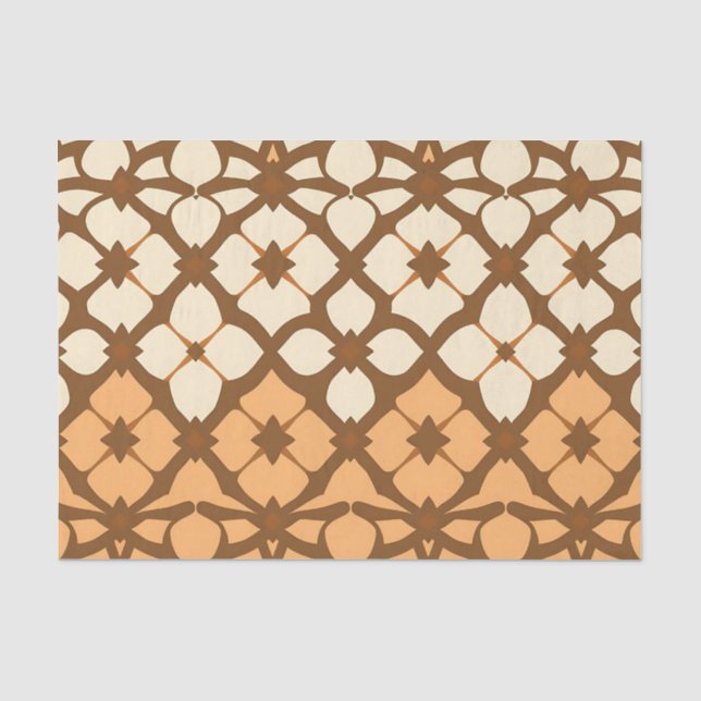 Caramel Cream Moroccan Lattice Pattern Tissue Paper (Front)