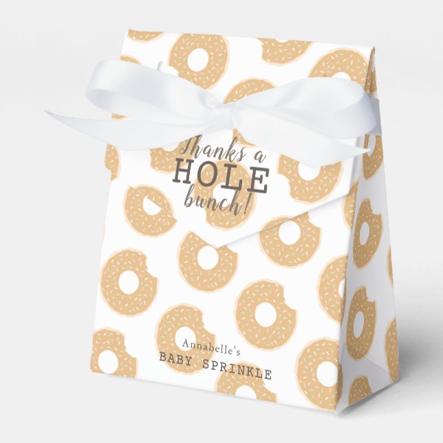 Caramel Doughnut Thank You Baby Shower Gift Favor Box (Front Side)