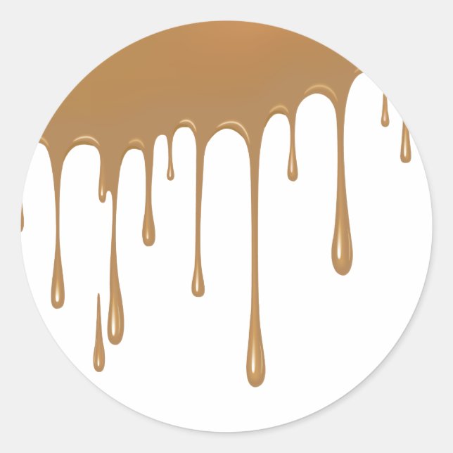 Caramel Drip Classic Round Sticker (Front)