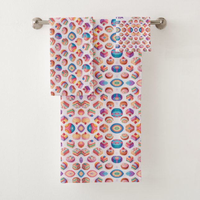 Caramel Floral Colourful Personalized Pattern Bath Towel Set (Insitu)