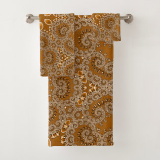 Caramel Fractal Lace  Bath Towel Set