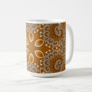 Caramel Fractal Lace Coffee Mug
