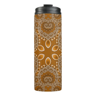 Caramel Fractal Lace  Thermal Tumbler