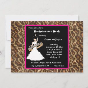 Caramel Fuscia Leopard Party Invitation