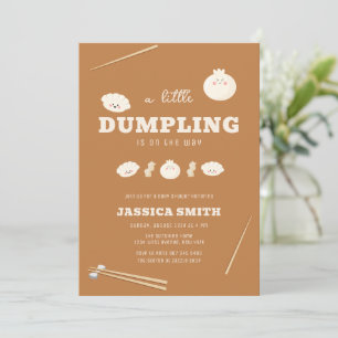 Caramel Kawaii Bao Dumpling Baby Shower  Invitation