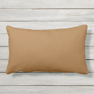 Caramel Light Brown Outdoor Lumbar Throw Pillow