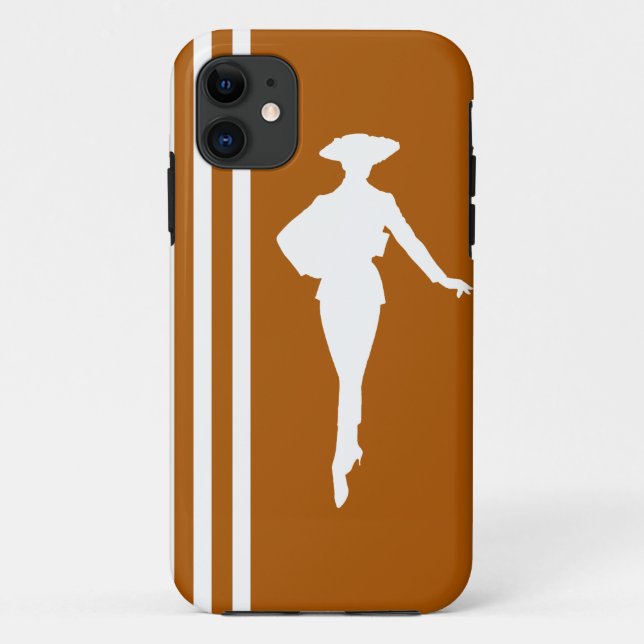 Caramel Modern Stripes with Fashion Silhouette Case-Mate iPhone Case (Back)