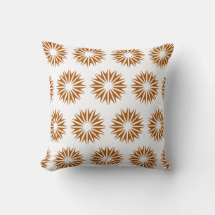Caramel Modern Sunbursts Throw Pillow