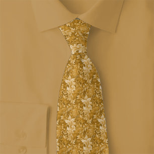 Caramel Ornate Botanical Tie