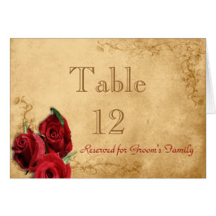 Caramel vintage Brown & Rose Numéro de table