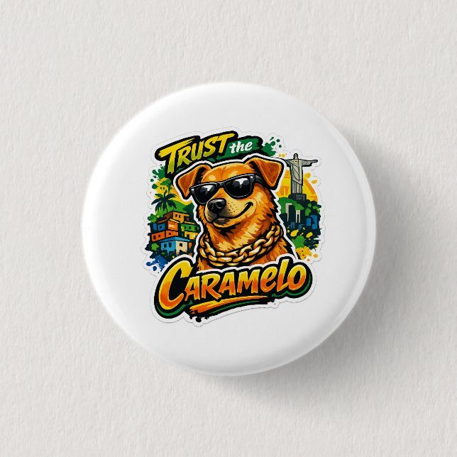 Caramelo chefe 1 inch round button (Front)