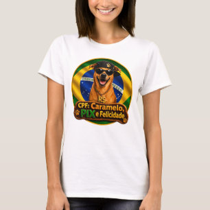 Caramelo Dog CPF PIX and Happiness Women's T-Shirt