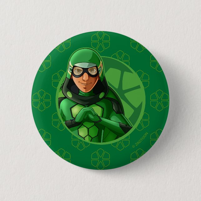 Carapace Green Badge 2 Inch Round Button (Front)