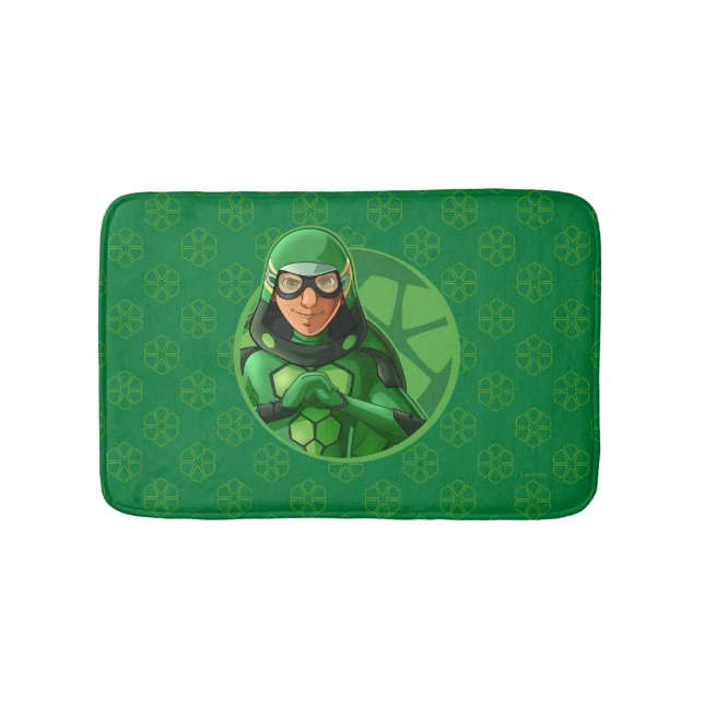 Carapace Green Badge Bath Mat (Front)