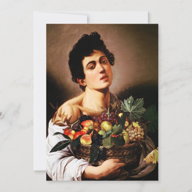 Caravaggio Boy With a Basket of Fruit Invitations (Front)