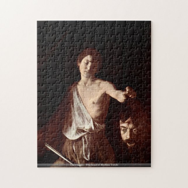 Caravaggio - la tête du puzzle de Tondo de méduse (Vertical)