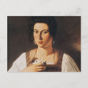 Caravaggio - Portrait of a Courtesan Painting Postcard