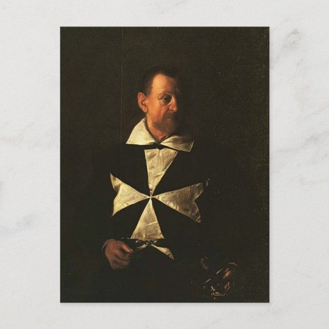 Caravaggio- Portrait of Fra Antionio Martelli Postcard (Front)