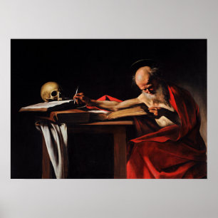 Caravaggio - Saint Jerome Writing 1605 Poster