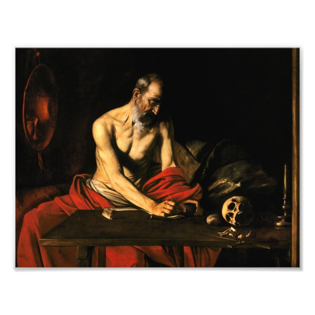 Caravaggio - Saint Jerome Writing Photo Print (Front)