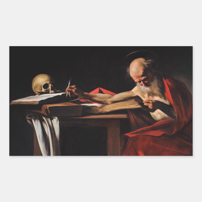 Caravaggio - Saint Jerome Writing Sticker (Front)