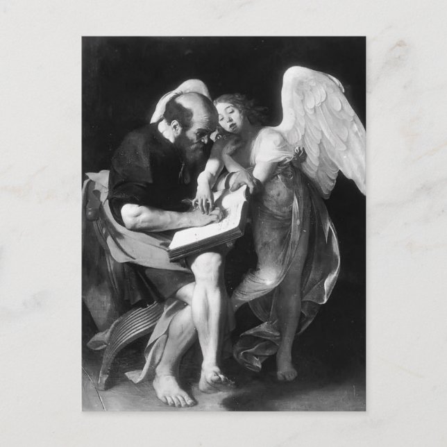 Caravaggio- Saint Matthew and the Angel Postcard (Front)