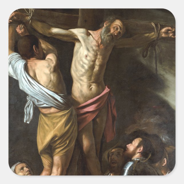 Caravaggio The Crucifixion of Saint Andrew Square Sticker (Front)
