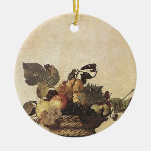 Caravaggio's Basket of Fruit Ceramic Ornament