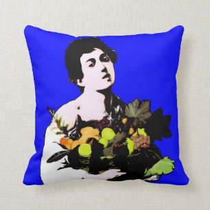 Caravaggio's Boy with Fruit Basket - Pop Art Style Throw Pillow