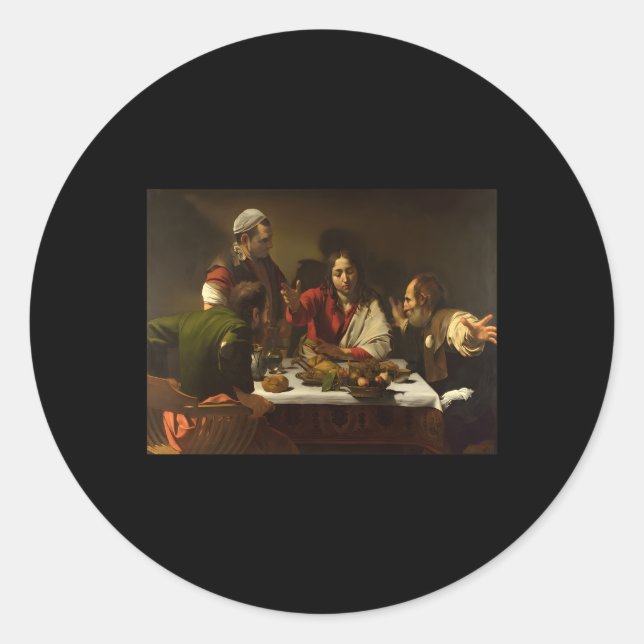 Caravaggio'S Supper At Emmaus Classic Round Sticker (Front)