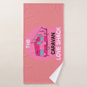 Caravan Art gifts - Love My Caravan Bath Towel