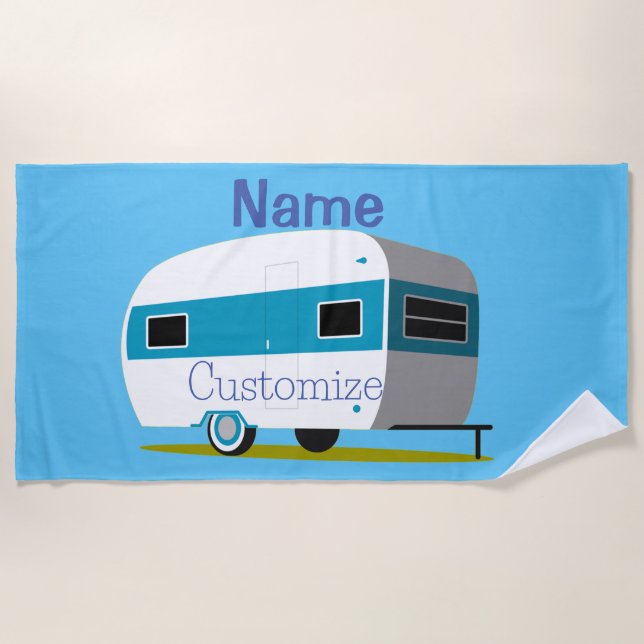 Caravan Camper RV Thunder_Cove Beach Towel (Front)