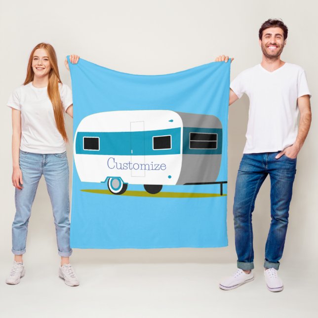 Caravan Camper RV Thunder_Cove Fleece Blanket (In Situ)