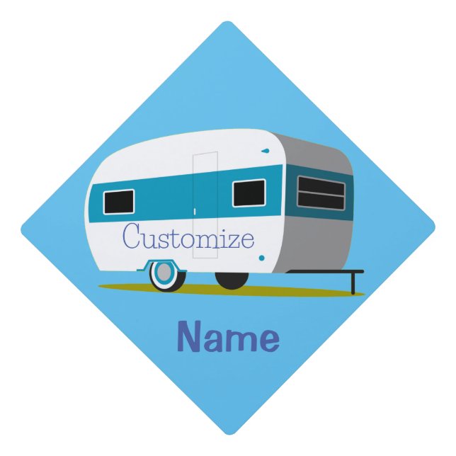 Caravan Camper RV Thunder_Cove  Graduation Cap Topper (Front)
