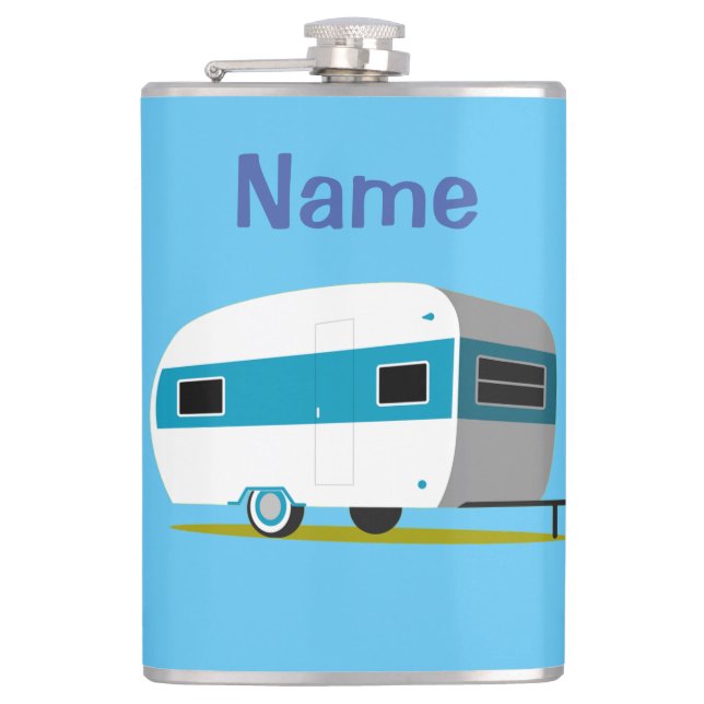 Caravan Camper RV Thunder_Cove  Hip Flask (Front)