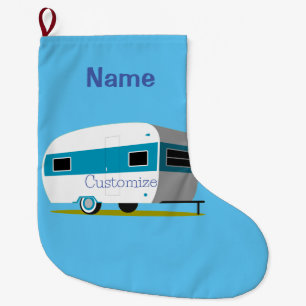 Caravan Camper RV Thunder_Cove Large Christmas Stocking