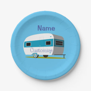 Caravan Camper RV Thunder_Cove Paper Plate