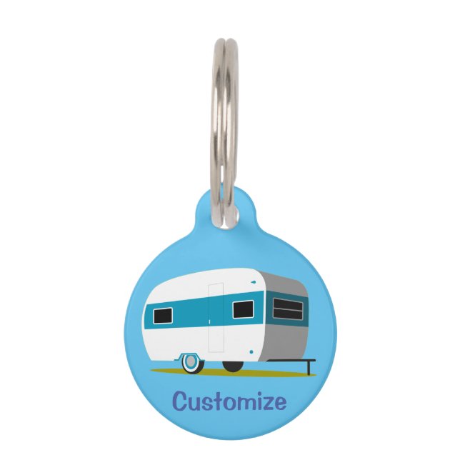 Caravan Camper RV Thunder_Cove  Pet Tag (Back)