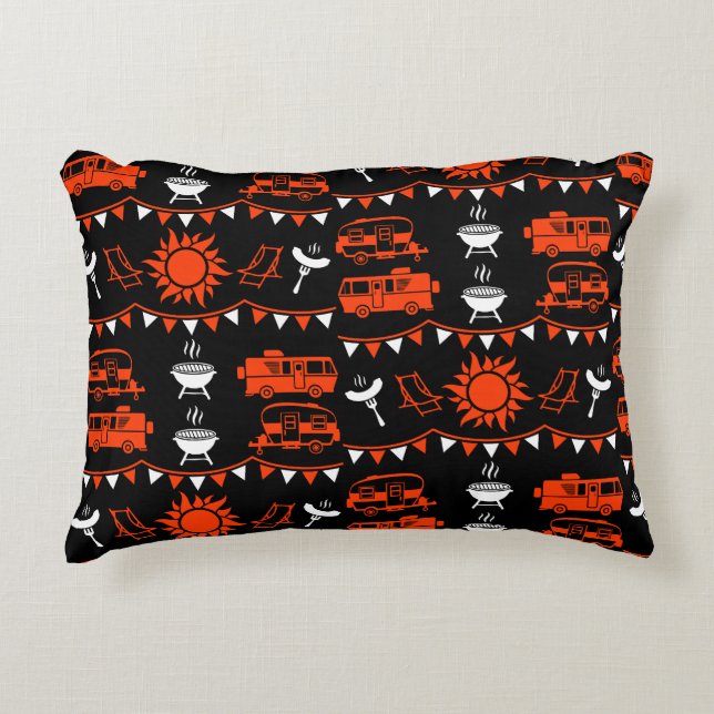 Caravan Camping Decor Accent Pillow (Front)