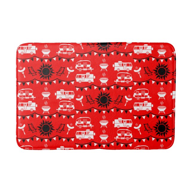 Caravan Camping Decor Bath Mat (Front)
