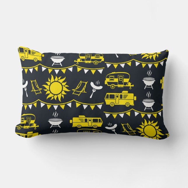 Caravan Camping Decor Lumbar Pillow (Front)