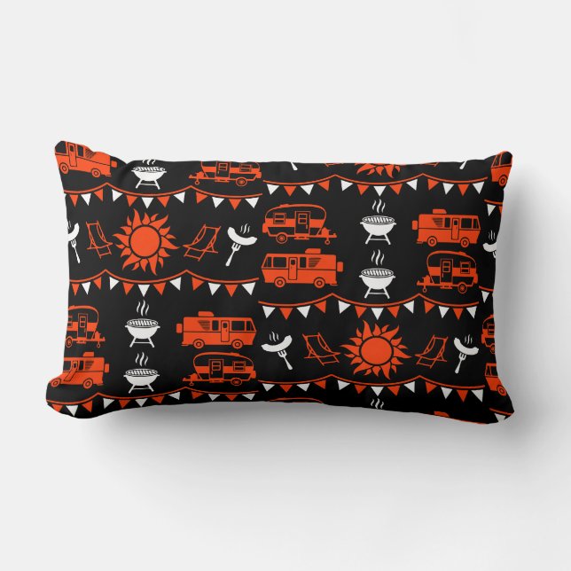 Caravan Camping Decor Lumbar Pillow (Front)