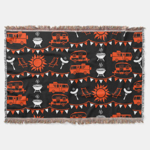 Caravan Camping Decor Throw Blanket