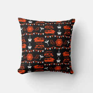 Caravan Camping Decor Throw Pillow