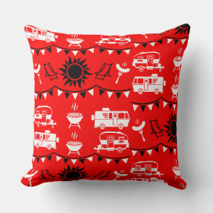 Caravan Camping Decor Throw Pillow