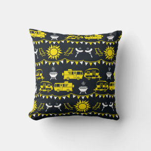 Caravan Camping Decor Throw Pillow
