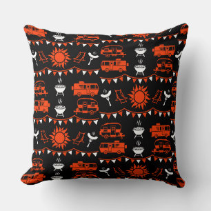 Caravan Camping Decor Throw Pillow