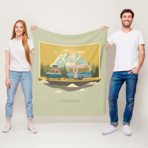 Caravan Camping Fleece Blanket